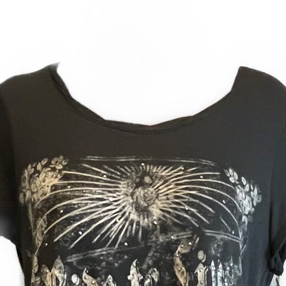 ROCK & REPUBLIC LIVE TO RIDE TSHIRT WITH RHINESTONE EMBELISHEMENTS NWT SIZE L - Picture 8 of 8